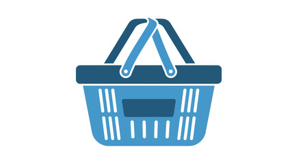 Fototapeta premium Blue shopping basket vector illustration for e-commerce and retail design