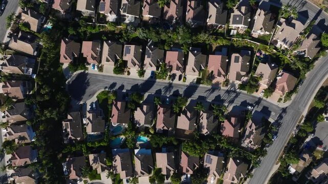 Simi Valley Homes Top Down California Drone Aerial View