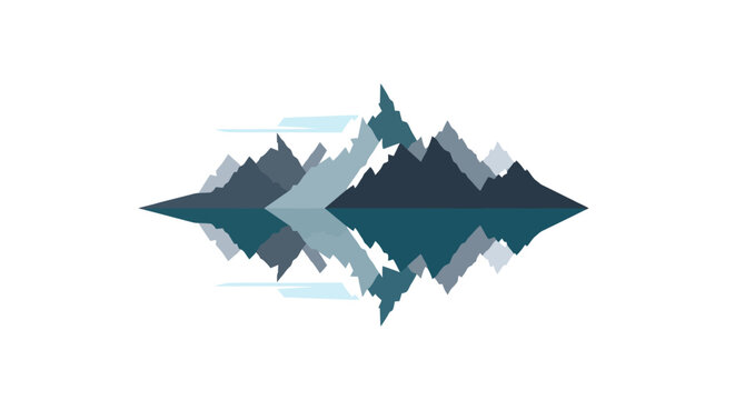 Abstract mountain landscape with reflection in water