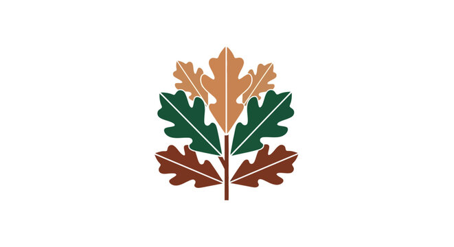 autumn oak leaves vector illustration