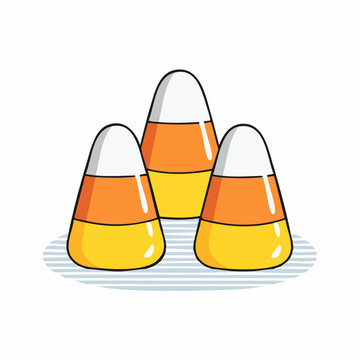 Three Candy Corns Illustration