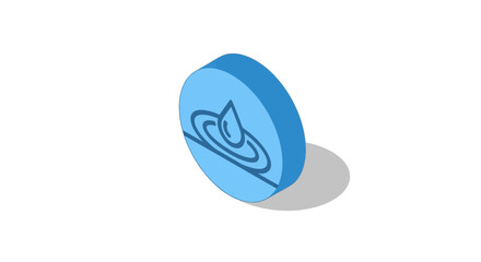 blue circular icon with saturn-like planet and rings © Tudey