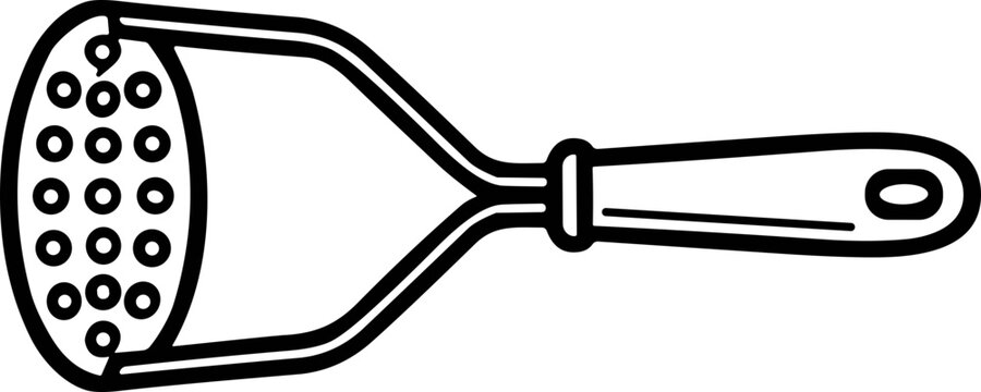 Potato Masher Kitchen Tool Line Art
