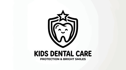 Obraz premium Kids dental care tooth logo.