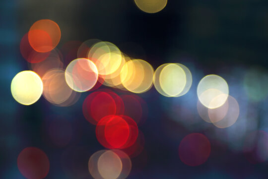 Colorful glowing city lights, Bokeh lights background