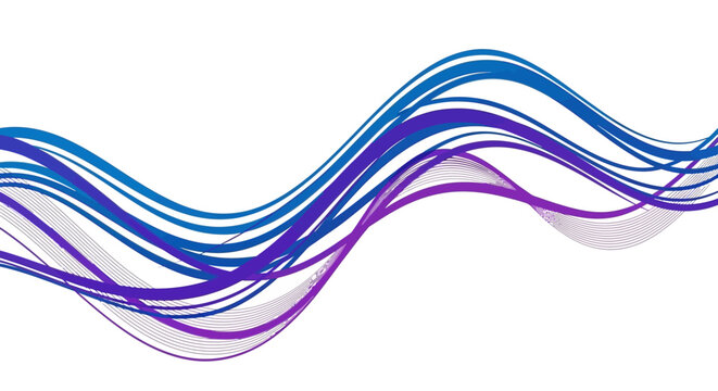 Layered blue and purple abstract wave pattern