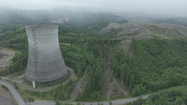 Satsop Nuclear Power Plant Washington State Drone Aerial View