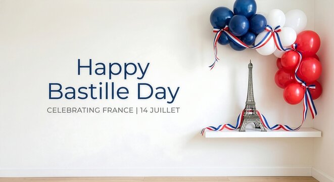 Minimal Bastille Day Background with French Flag Colors &ndash; Clean Modern Design
