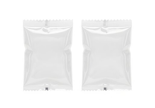 Two transparent plastic bags with a zip lock seal on a white background
