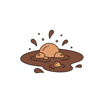 Mud Puddle Vector Icon Design for Creative Projects