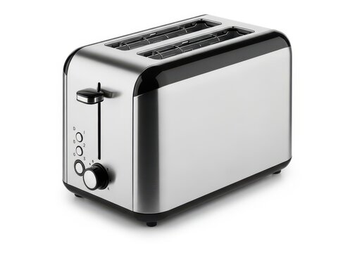 Modern stainless steel toaster with dual slots and adjustable browning control
