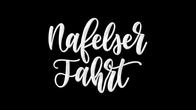 Nafelser fahrt text animation in white suitable for branding, business cards, and website design.