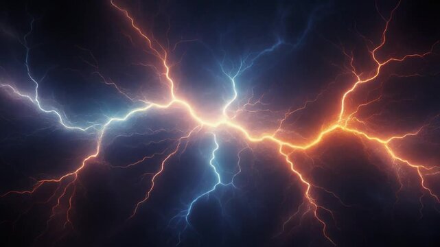 Photoreal 3D video capture of lightning crawling slowly across a stormless, clean bright background, every micro branch glowing with lifelike electric energy