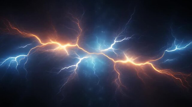 Photoreal 3D video capture of lightning crawling slowly across a stormless, clean bright background, every micro branch glowing with lifelike electric energy