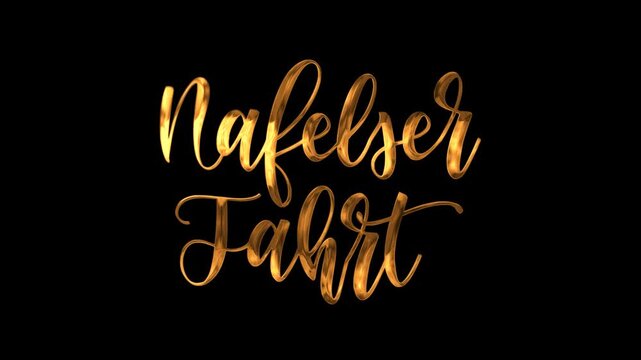 Nafelser fahrt text animation in gold. Suitable for luxury branding and elegant designs.