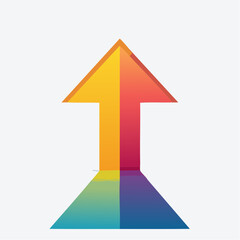 Fototapeta premium Colorful Arrow Pointing Upwards