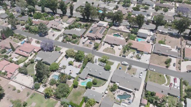 Suburban Community of Simi Valley California Drone Aerial View