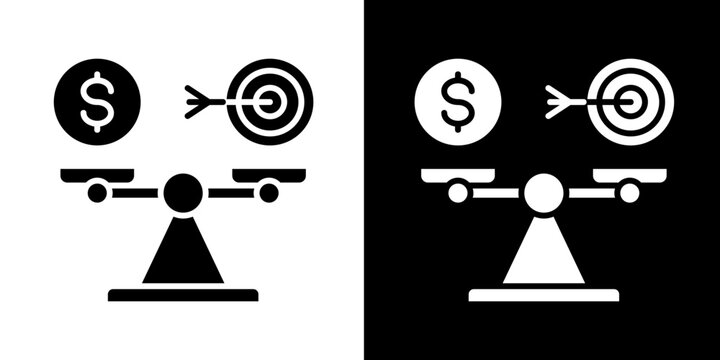 Profit With Purpose Icon Set White Glyph Style Collection