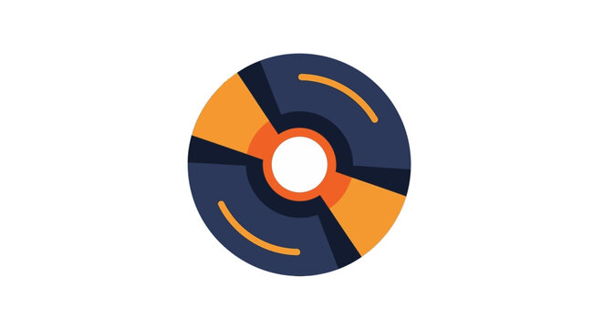 Modern Abstract Compact Disc Icon With Vibrant Colors.