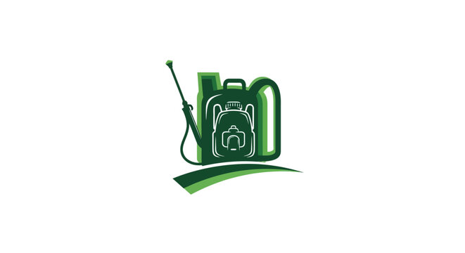 Green Backpack Sprayer Illustration for Gardening and Cleaning.