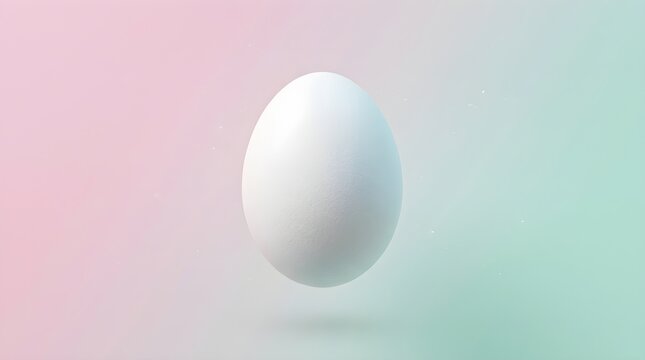 Egg shell displays a smooth texture against a soft gradient of pastel color tones.