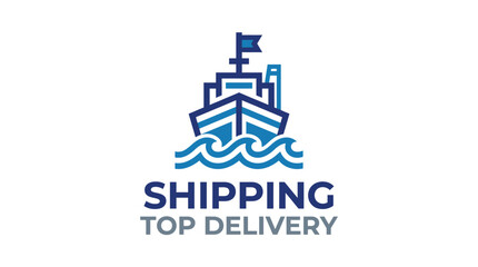 Fototapeta premium Modern Shipping Top Delivery Logo Design.
