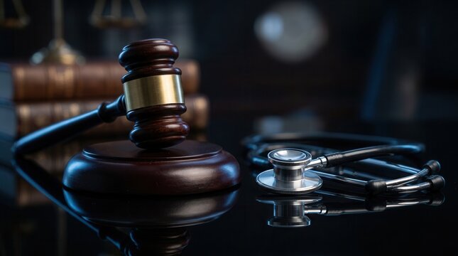 A gavel beside a stethoscope representing a wrongful death legal claim.