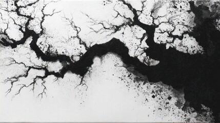 Fototapeta premium Captivating Abstract Black and White Art with Organic Patterns and Textures Evoking Energy and Movement in Nature
