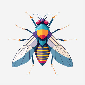 Stylized Geometric Fly Illustration