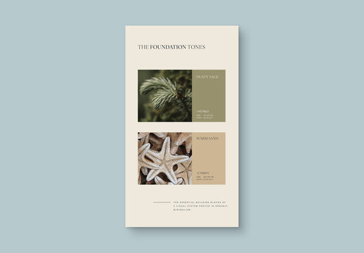 Color Palette Presentation Template For Brand Guidelines, Mood Board Deck, Swatch Card & Look Book Mockup