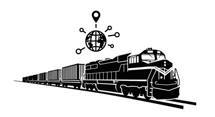 Locomotive Train on Railway Tracks. © Bakeke
