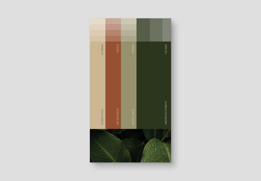 Color Palette Presentation Template For Brand Guidelines, Mood Board Deck, Swatch Card & Look Book Mockup
