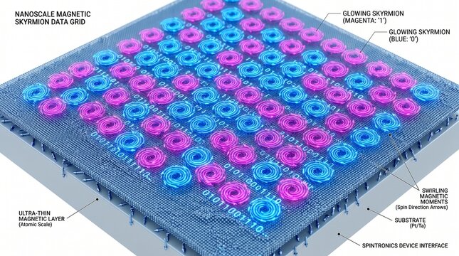 3D Spintronics Visualization of Magnetic Skyrmions for Data Storage