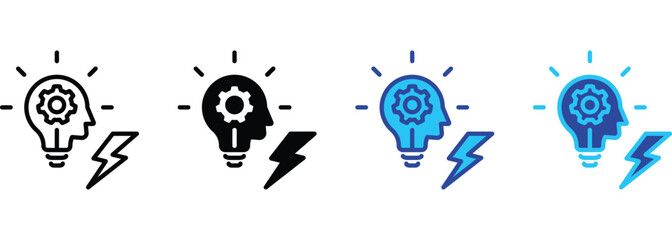 Disruptive Innovation banner web icon line outline color vector illustration © Eriqjaguar