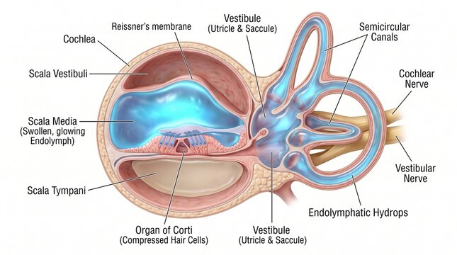 3D Cross-Section of Endolymphatic Hydrops in Meniere's Disease