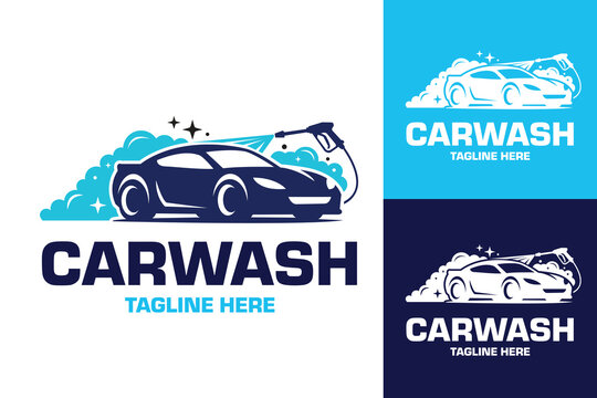 Illustration of car wash logo suitable for automotive business.