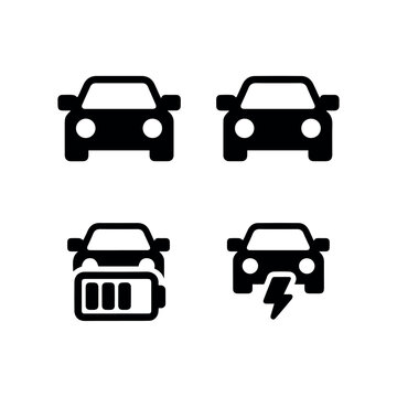 Different car transport line icon set isolated black outline vehicle symbols for traffic transportation driving road safety and urban mobility concept collection design