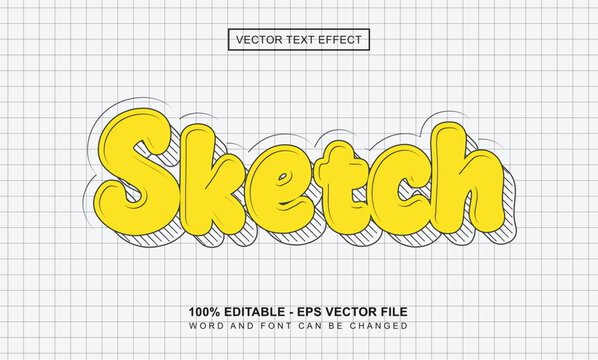Sketch editable text effect