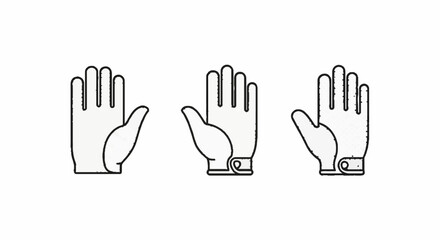 Fototapeta premium Protective utility or sports gloves in line art style