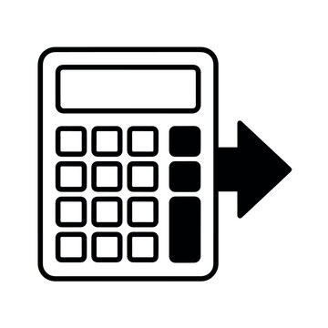 Calculator line icon isolated minimal black outline mathematics and finance tool symbol for accounting business education office calculation and budgeting concept design