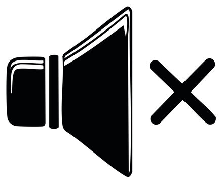 Muted Speaker Icon with Cross Symbol Isolated