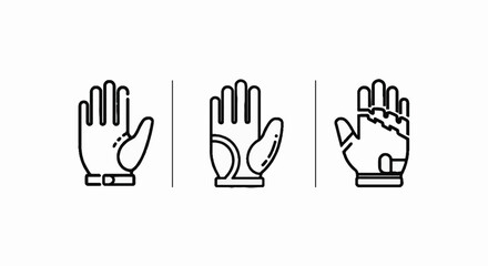 Fototapeta premium Protective sport glove icons with palm padding