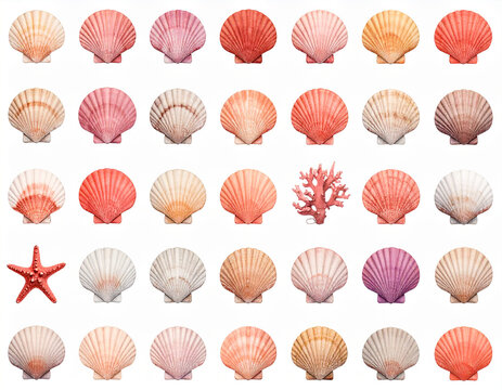 Seashells aquatic marine life