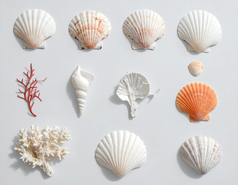 Seashells coral arrangement