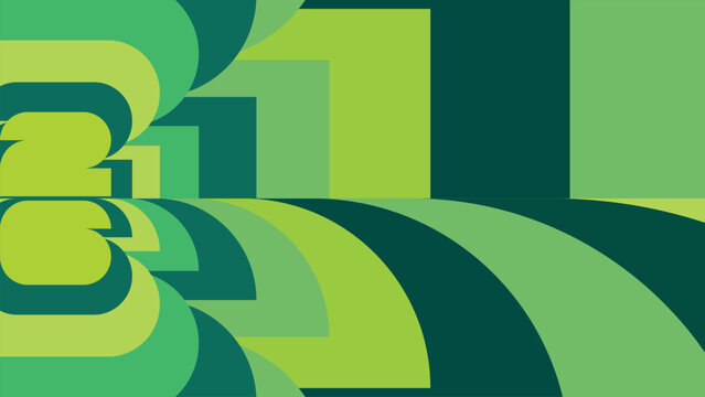 Vector illustration of an abstract geometric pattern with curved shapes and layers in shades of green and lime. Concept of World Cup 2026 football style layout template design