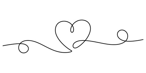 Continuous single line drawing of a heart shape © Nikhil Ray