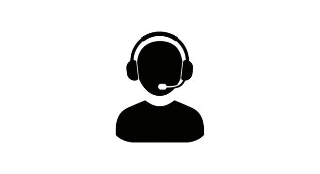 Customer support representative icon silhouette