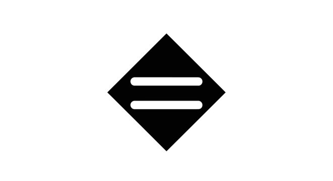 Solid black rhombus with horizontal parallel stripes