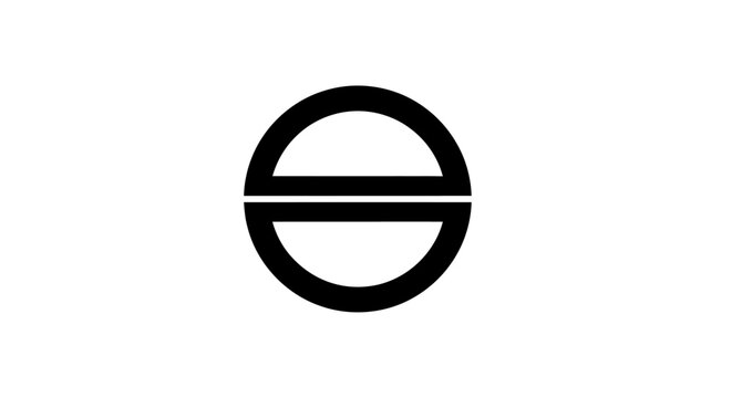 Split circle icon with horizontal parallel lines