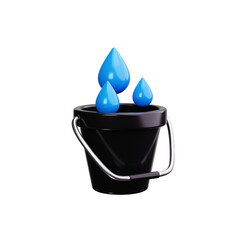 Water bucket 3d render icons © HacaStudio